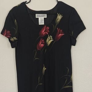 Jessica Howard Black Floral Midi Dress